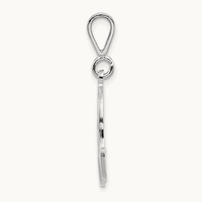 Solid Polished Script Filigree Initial Pendant — A