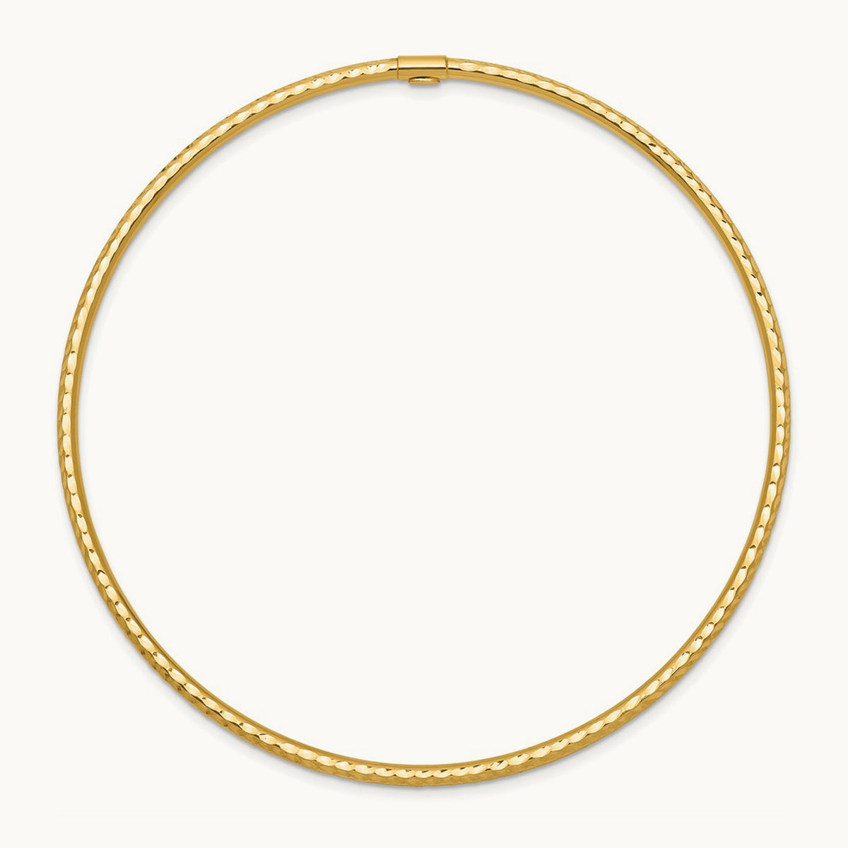 Diamond-cut Tube Slip-on Bangle — 2mm