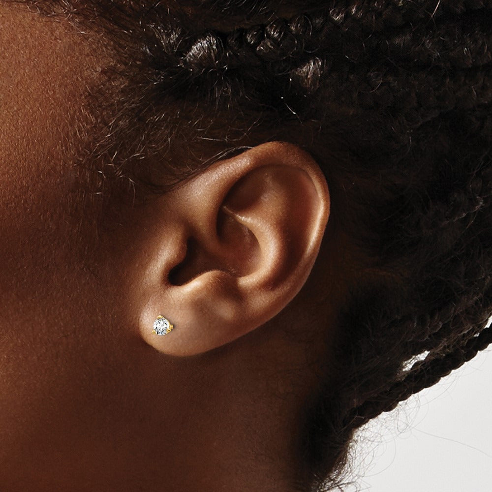 Round Stud Earrings, 0.10-6.00 ct tw Lab-Grown Diamond — 1/4 ct, 14K Yellow Gold