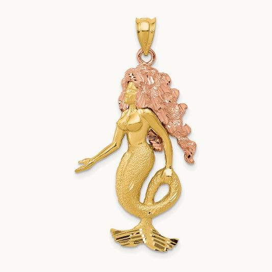 Mermaid Charm, 14K Two-tone