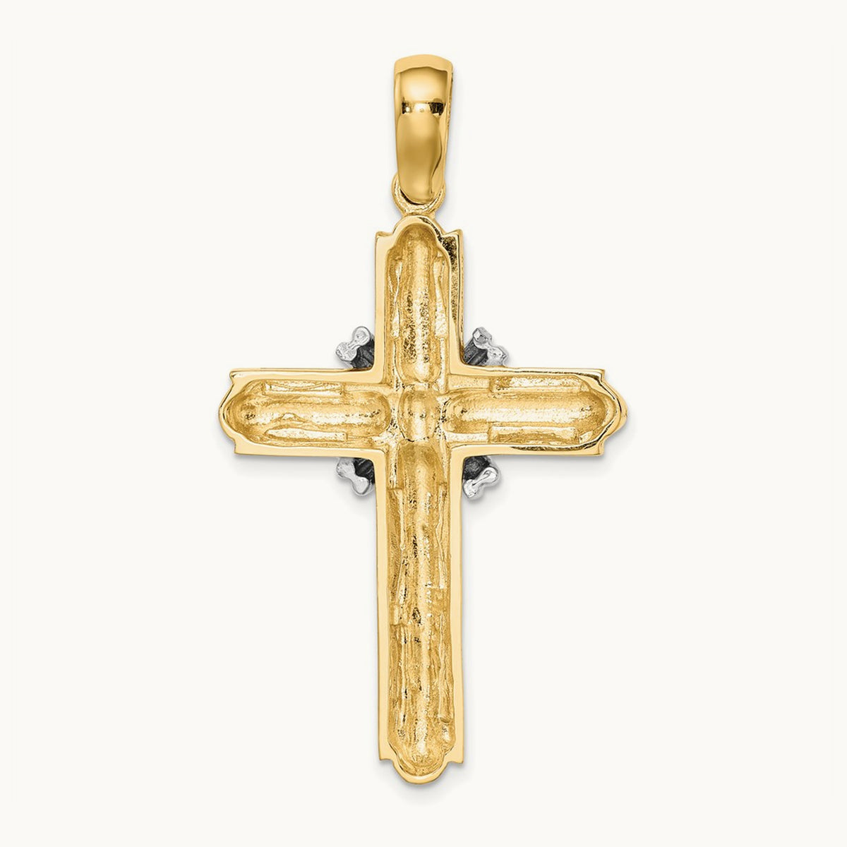 X Center Polished Cross, 14K Two-tone