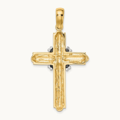 X Center Polished Cross, 14K Two-tone