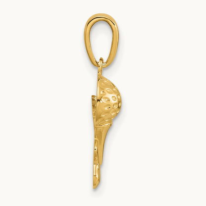 Solid Polished Golfing Charm, 14K