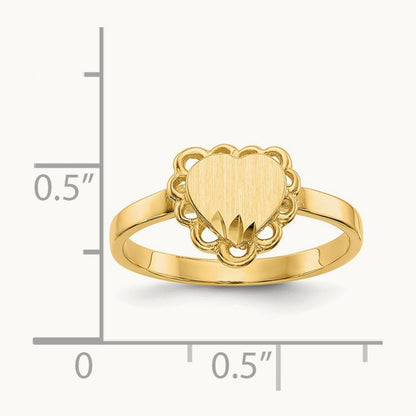 Open Back Heart Signet Ring — photo set