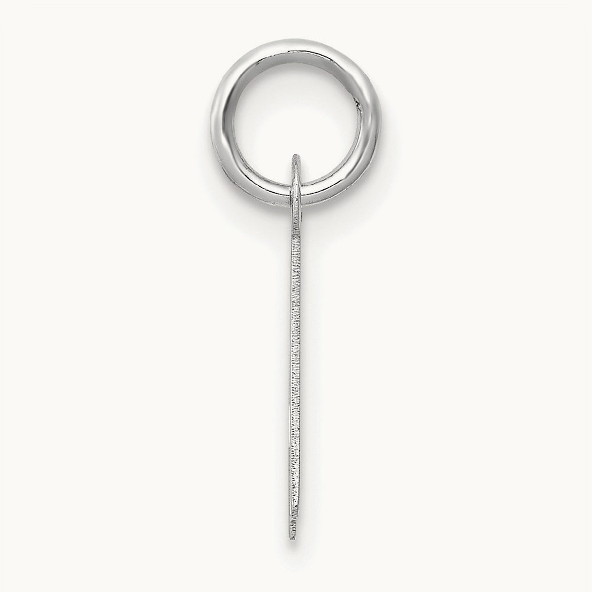 Small Slanted Block Initial Charm — 14K White Gold, A