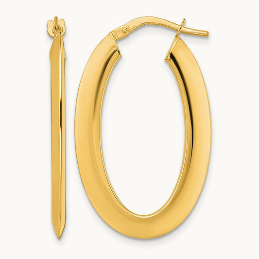 Polished Oval Hoop Earrings — photo set