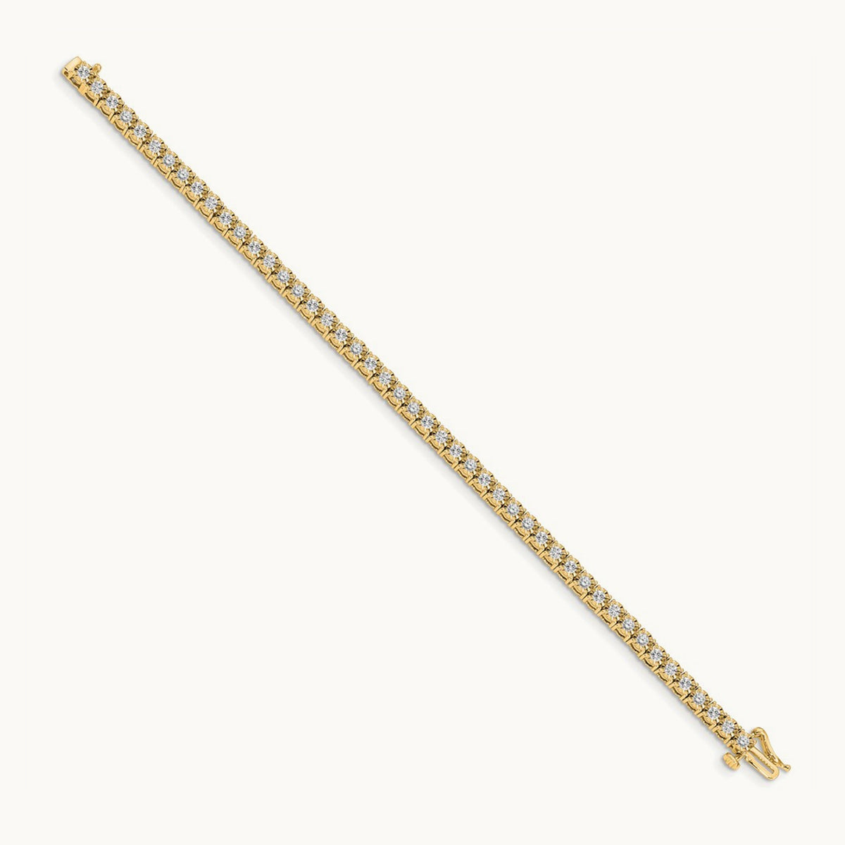 Illusion Setting Diamond Bracelet — 14K Yellow Gold