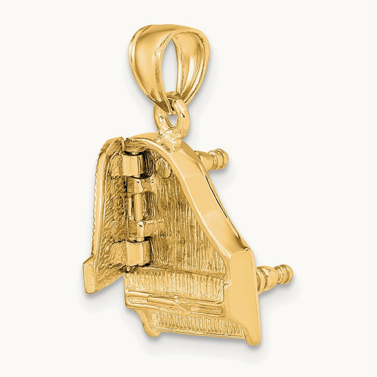 3-D Top Opens Grand Piano Charm — 14K Yellow Gold