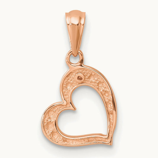 .01ct. Diamond Heart Pendant — 14K Rose Gold