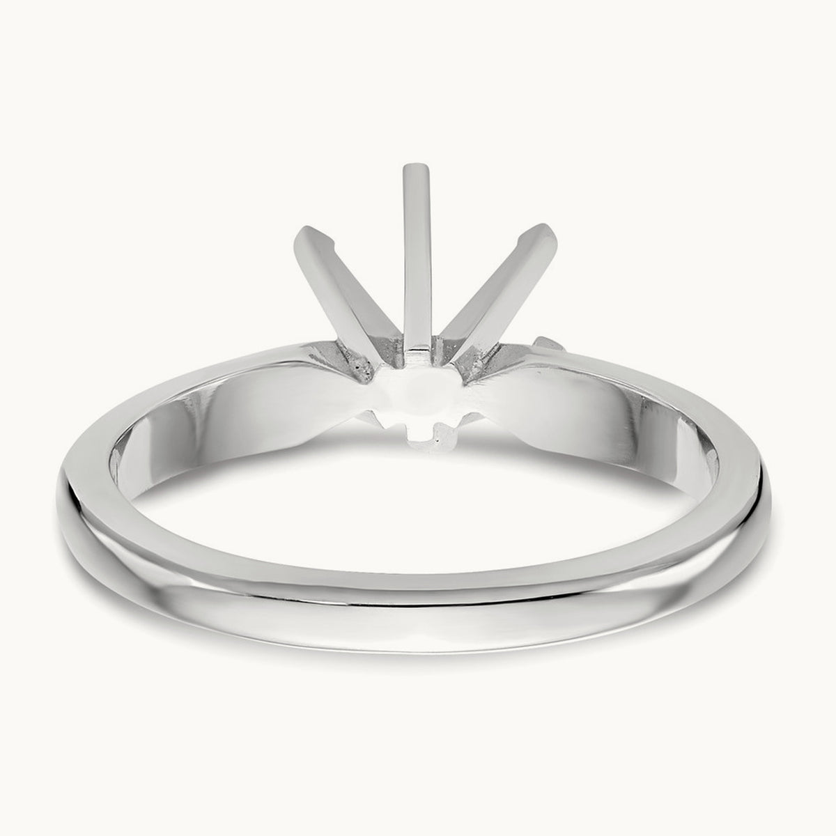 1/8ct. Medium-Wt Knife Edge 6-Prong Ring Mounting, 14K White Gold