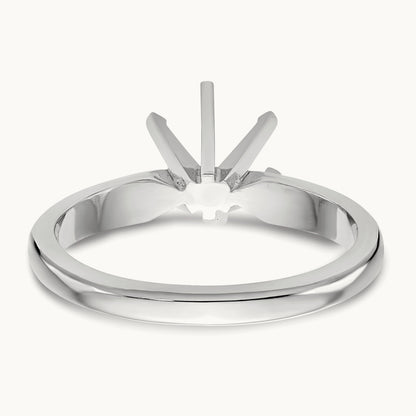 1/8ct. Medium-Wt Knife Edge 6-Prong Ring Mounting, 14K White Gold