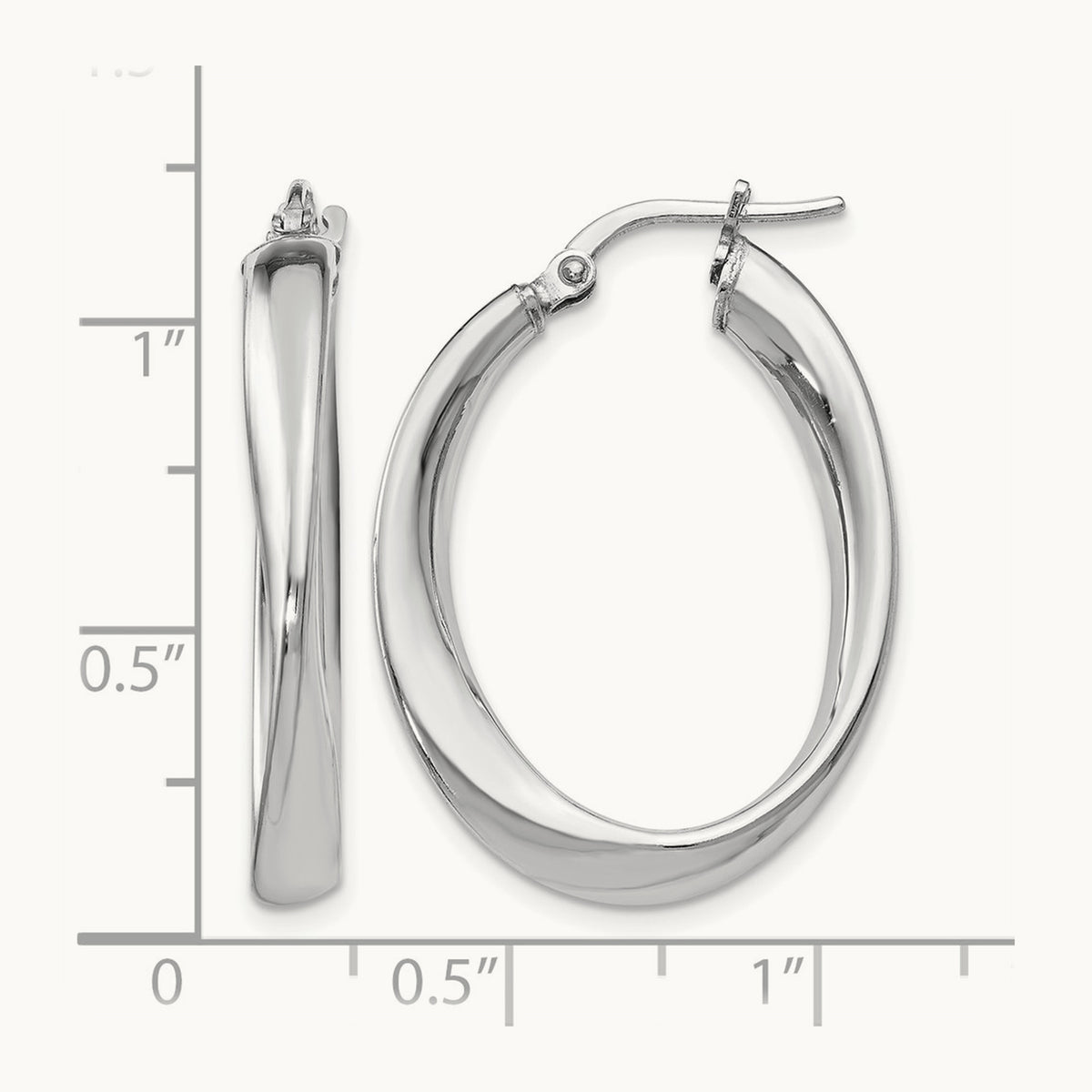 RH- Polished Twisted Oval Hoop Earrings — Leslie's — 31mm