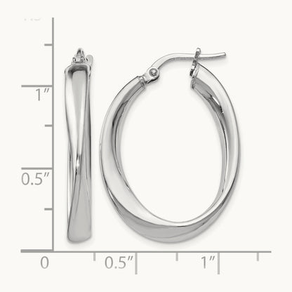 RH- Polished Twisted Oval Hoop Earrings — Leslie's — 31mm