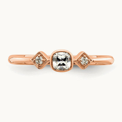 Petite Cushion Ring, 0.25 ct tw — 14K Rose Gold
