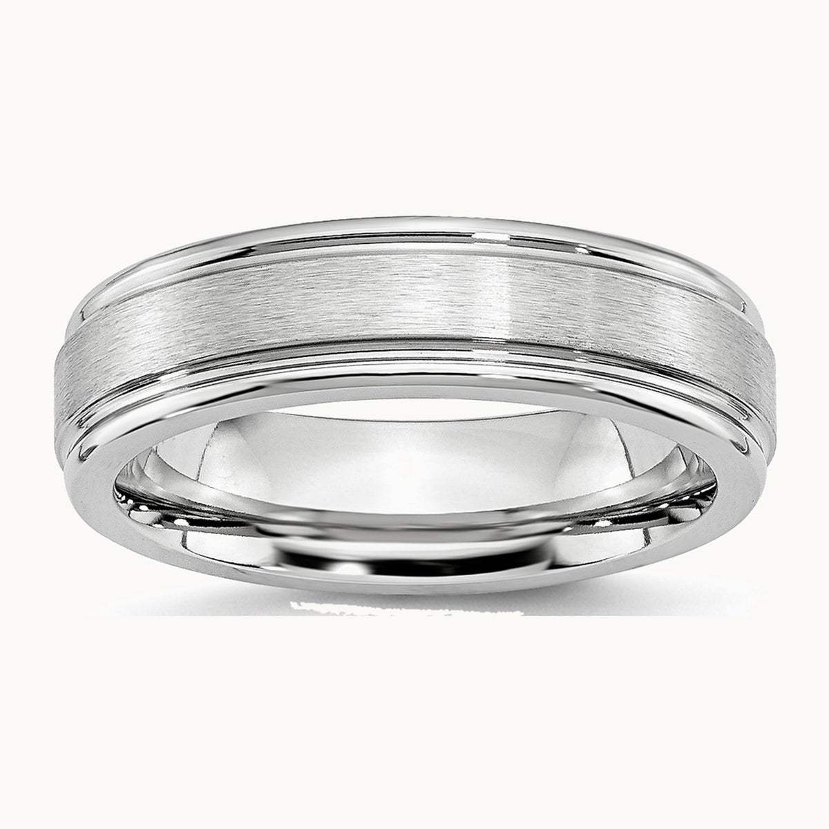 Cobalt Satin and Polished Ridged Edge Band — 6mm
