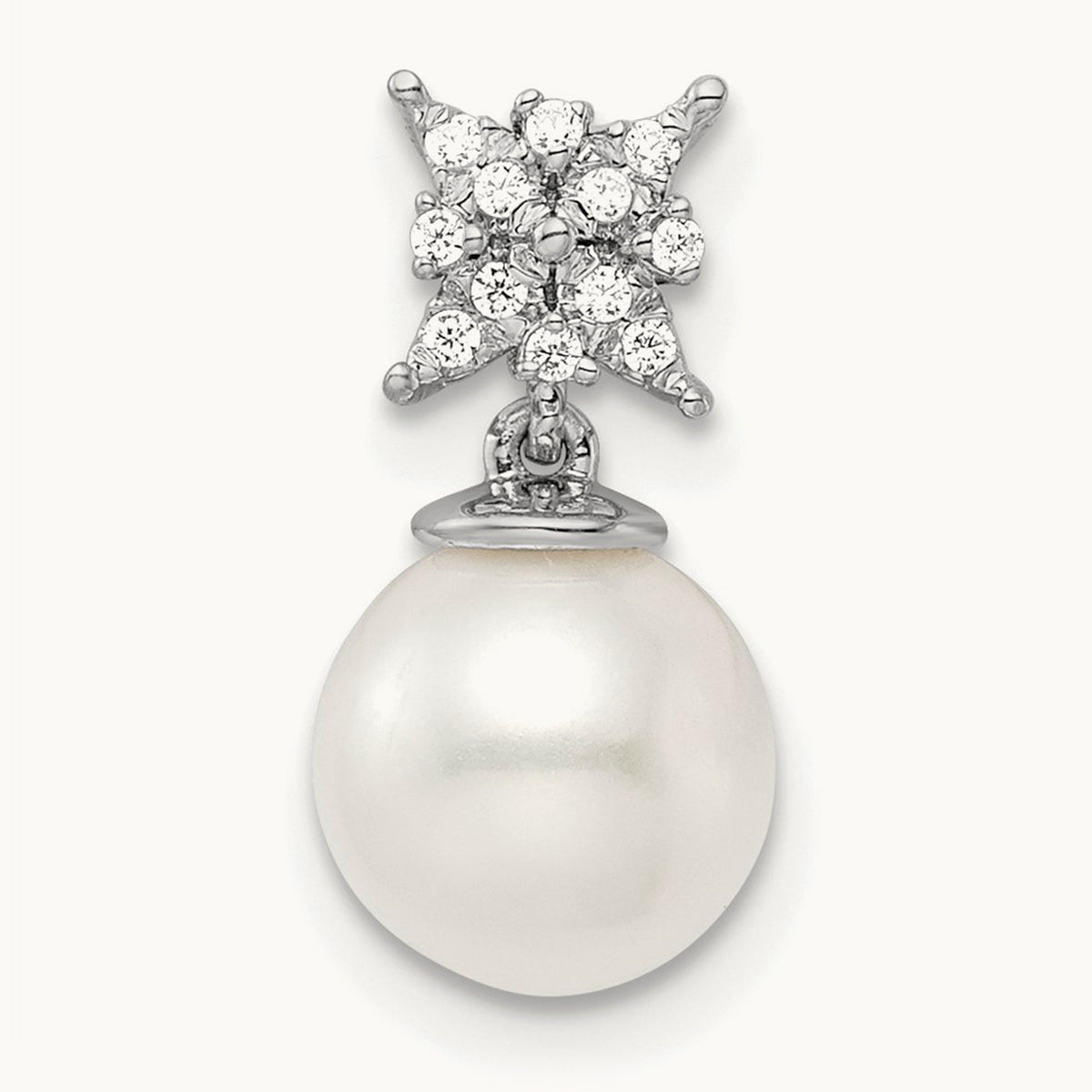 Freshwater Cultured Pearl & Diamond Chain Slide — photo set