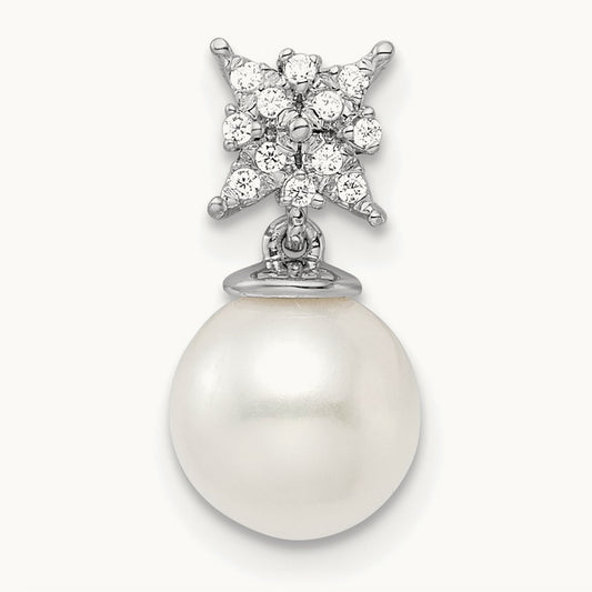 Freshwater Cultured Pearl & Diamond Chain Slide — photo set