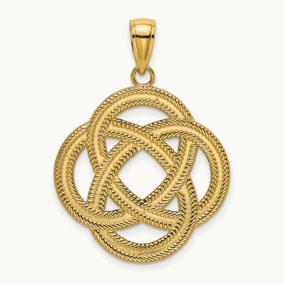 Large Celtic Eternity Knot Circle Charm, 14K