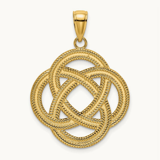 Large Celtic Eternity Knot Circle Charm, 14K