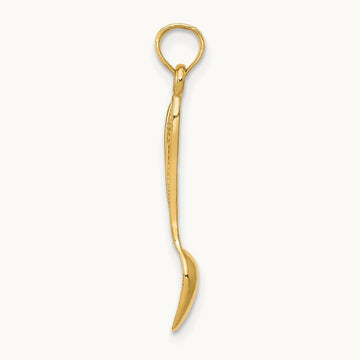 3-D Table Spoon Pendant — 14K Yellow Gold
