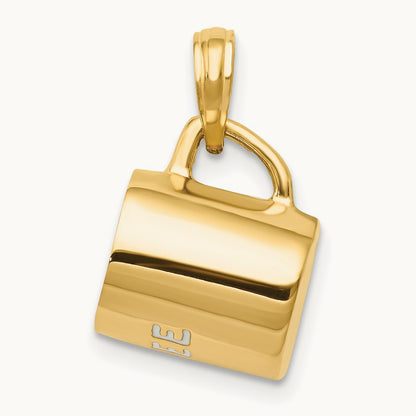 3D Enameled Coffee Cup Pendant, 14K