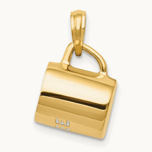 3D Enameled Coffee Cup Pendant, 14K