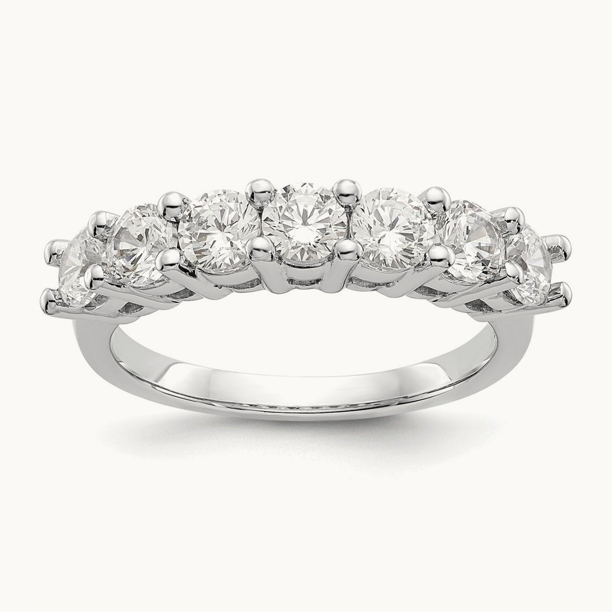 7-Stone Diamond Band, 14K White Gold