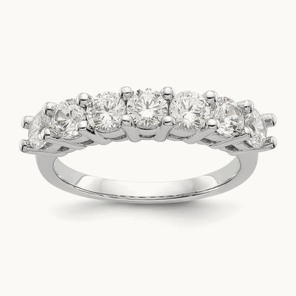 7-Stone Diamond Band, 14K White Gold