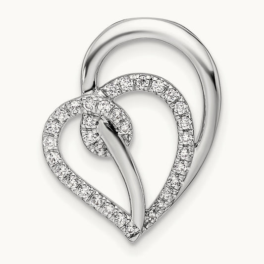 Swirl Heart Chain Slide, 0.25 ct tw Lab-Grown Diamond