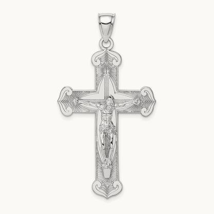 Crucifix Charm, 14K White Gold