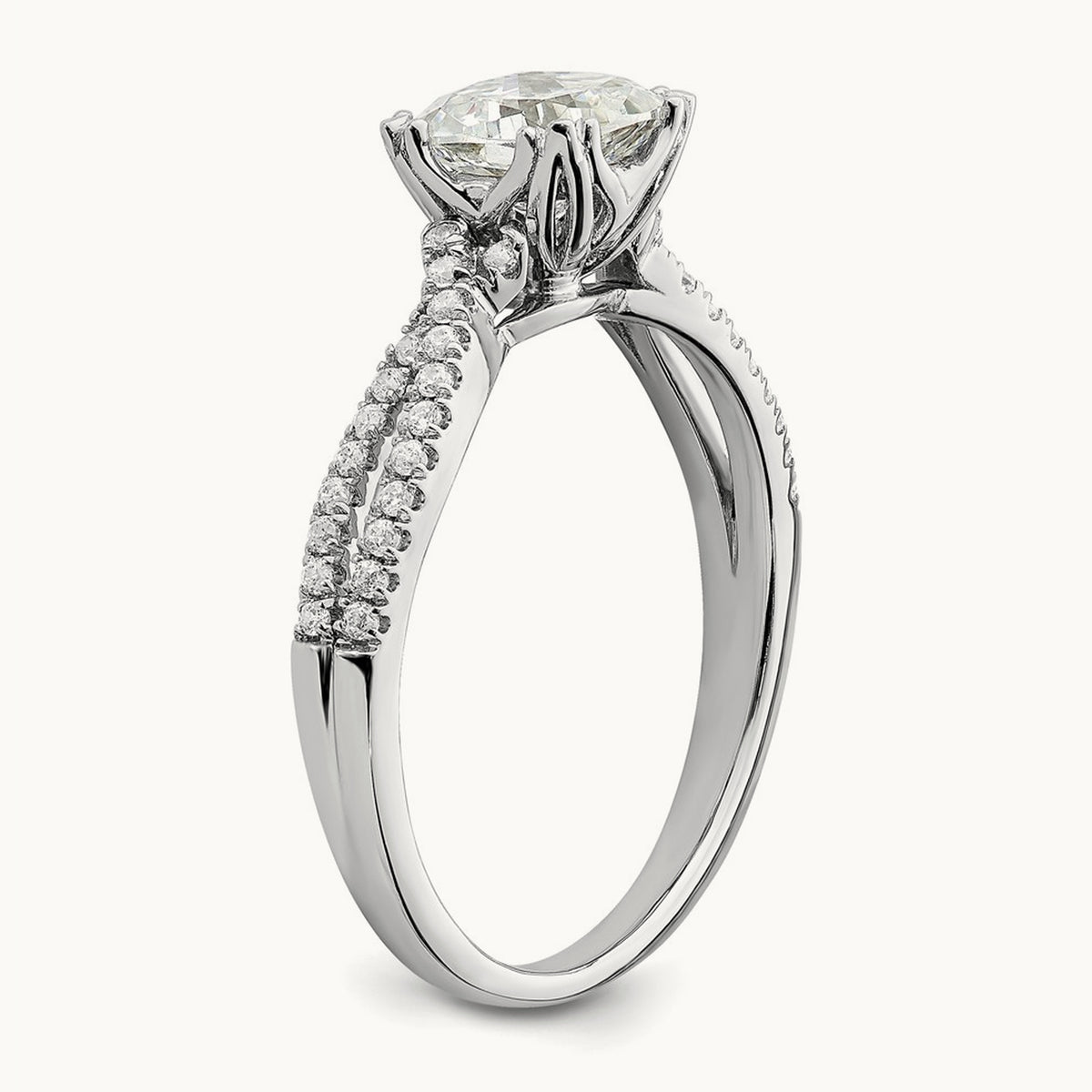 Criss-Cross Cushion Semi-Mount Engagement Ring — 1 ct, 7