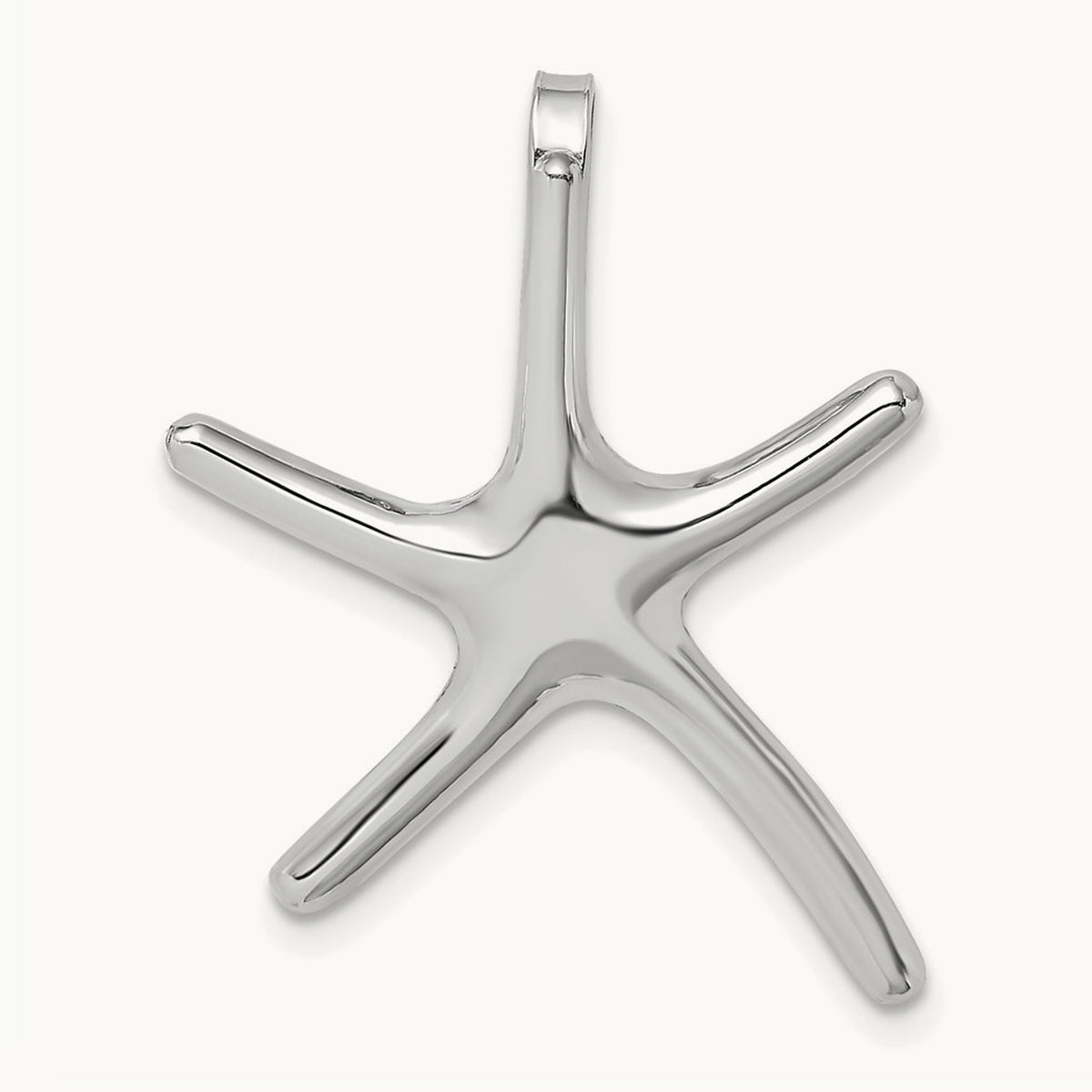 Polished Starfish Chain Slide — 14K White Gold