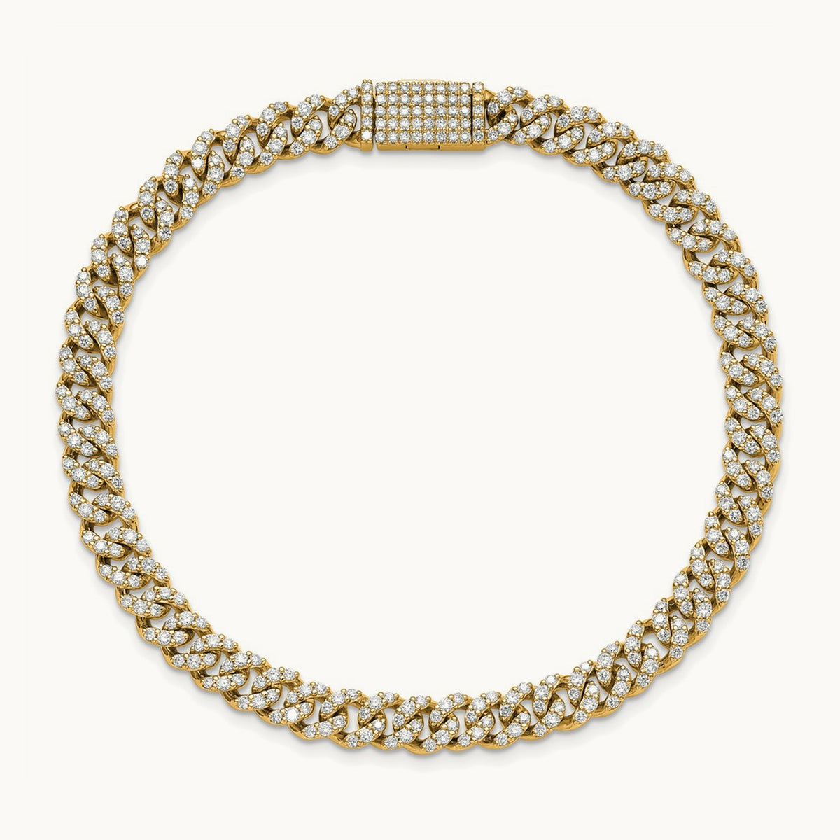 4mm Pavé Cuban Link Bracelet, 3.25 ct tw Lab-Grown Diamond