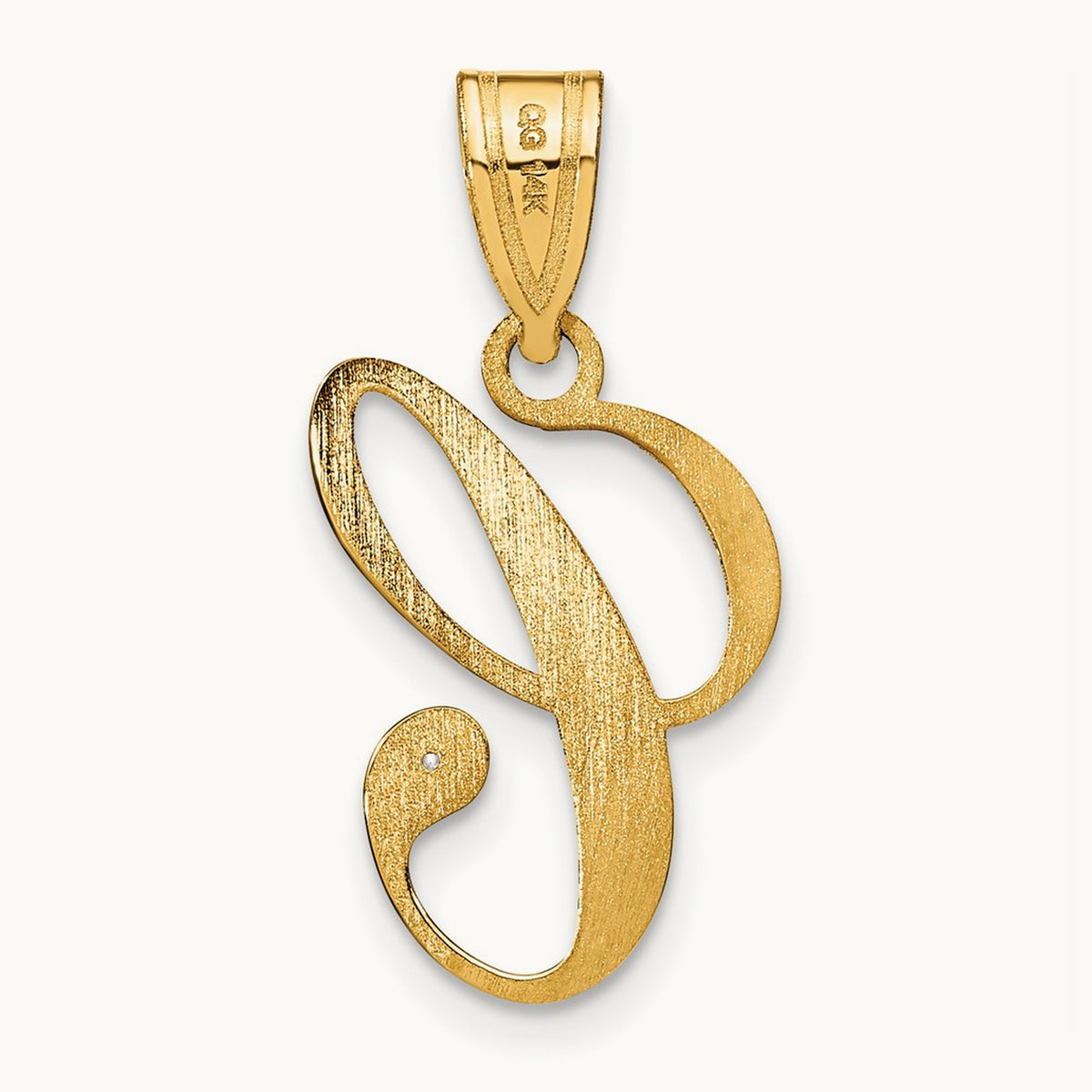 Script Initial Pendant with Diamond — C