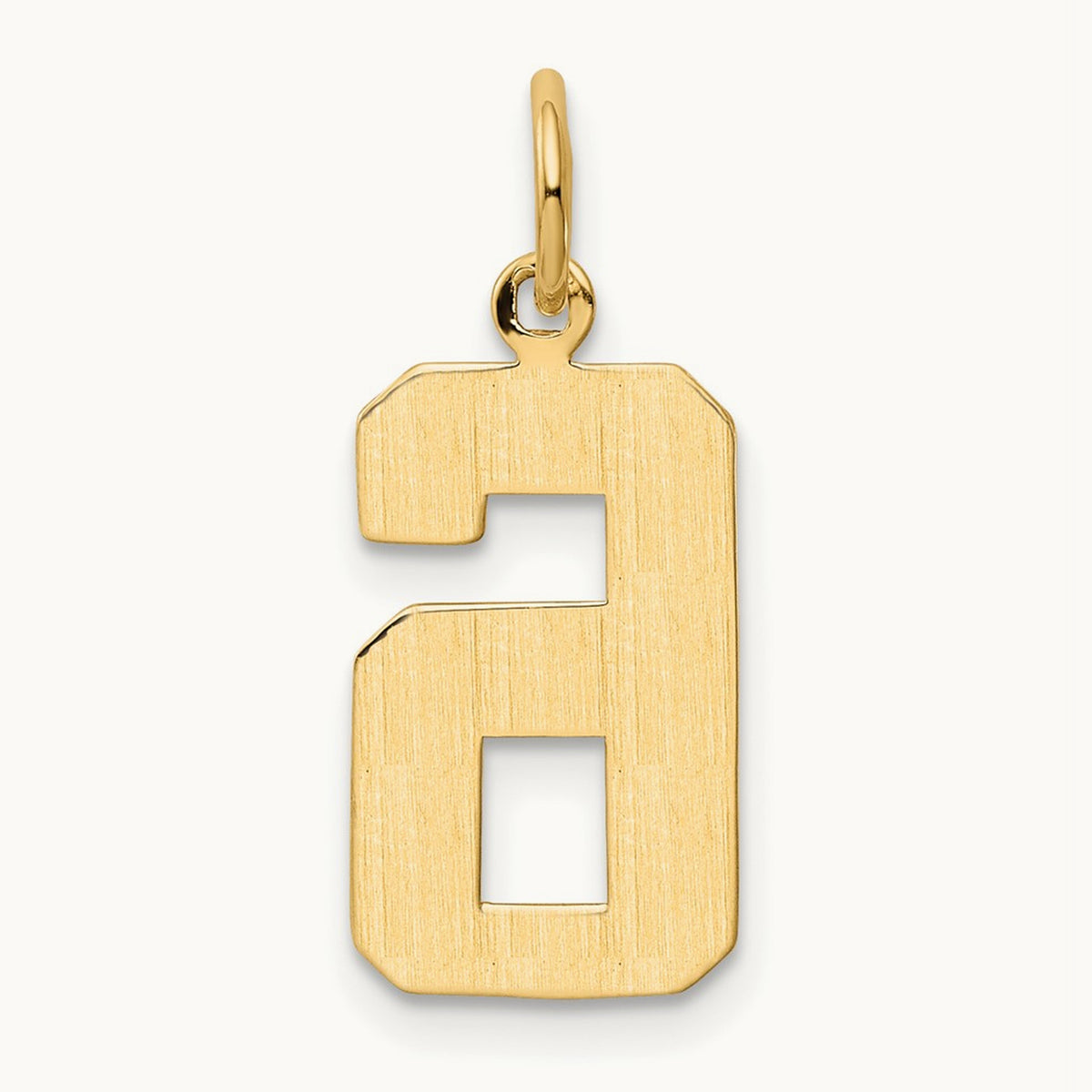 Medium Polished Number 6 Charm — 14K Yellow Gold, 17.75mm