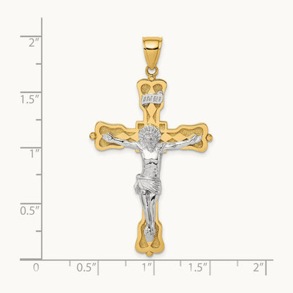 INRI Crucfix Pendant, 14K Two-tone