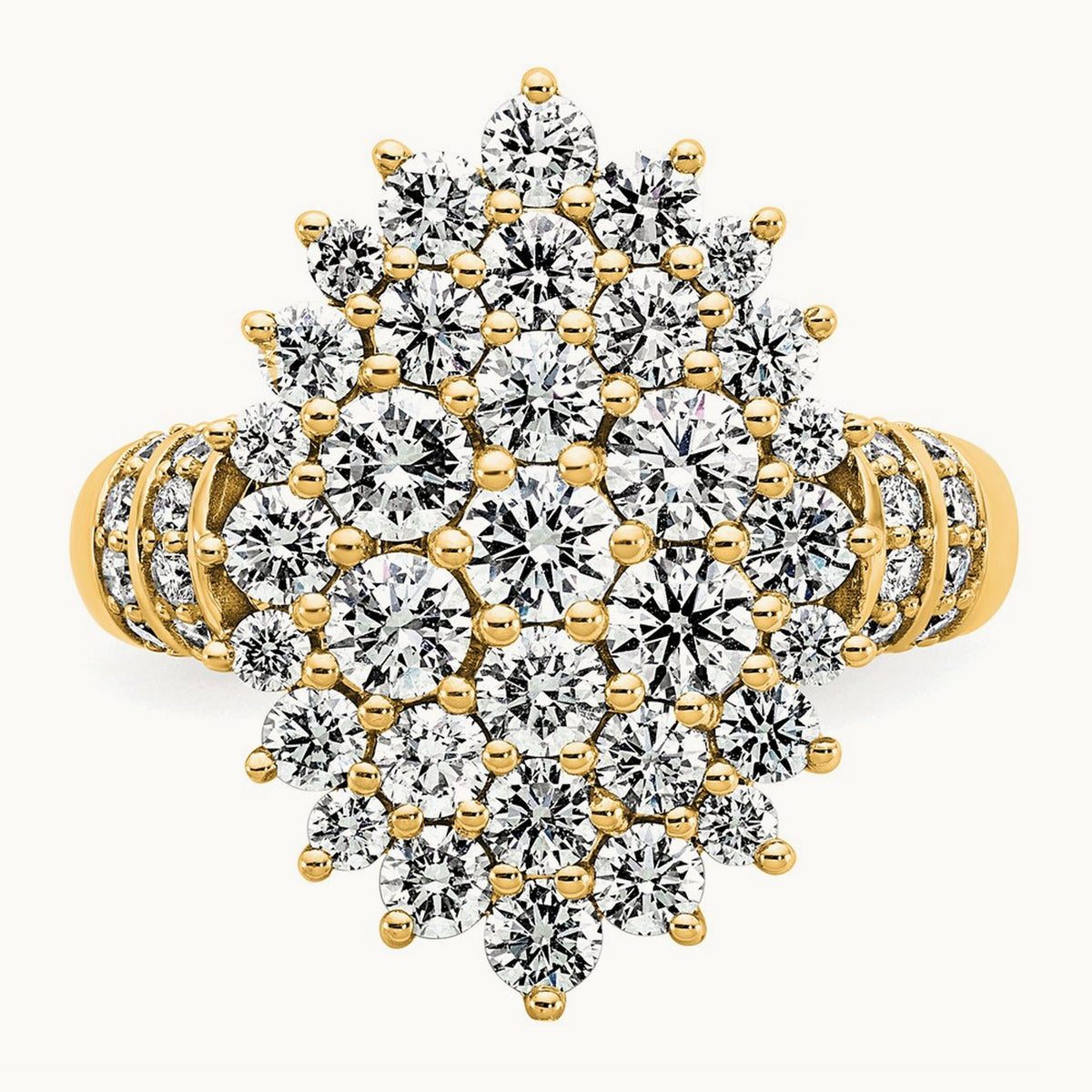 Cluster Fashion Ring, 2.50 ct tw Lab-Grown Diamond — 14K Yellow Gold