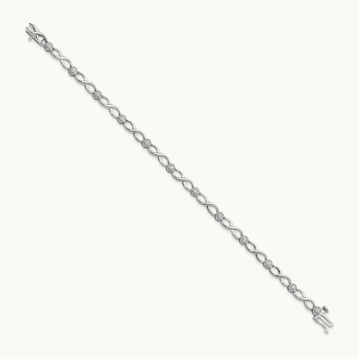 Infinity Bracelet, 0.50 ct tw Lab-Grown Diamond — 14K White Gold, 7 in