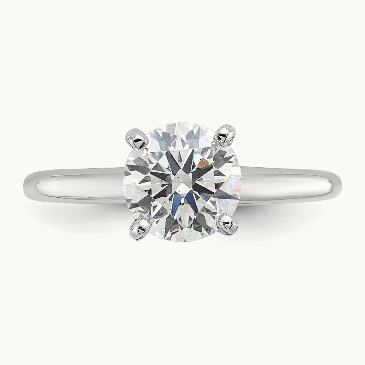 Round Solitaire Engagement Ring, 0.25-5.00 ct tw Lab-Grown Diamond — 1 1/2 ct, 14K White Gold