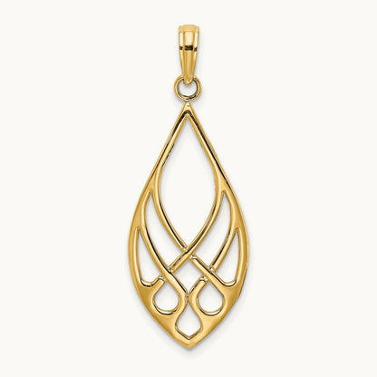 Celtic Knot Teardrop Charm, 14K