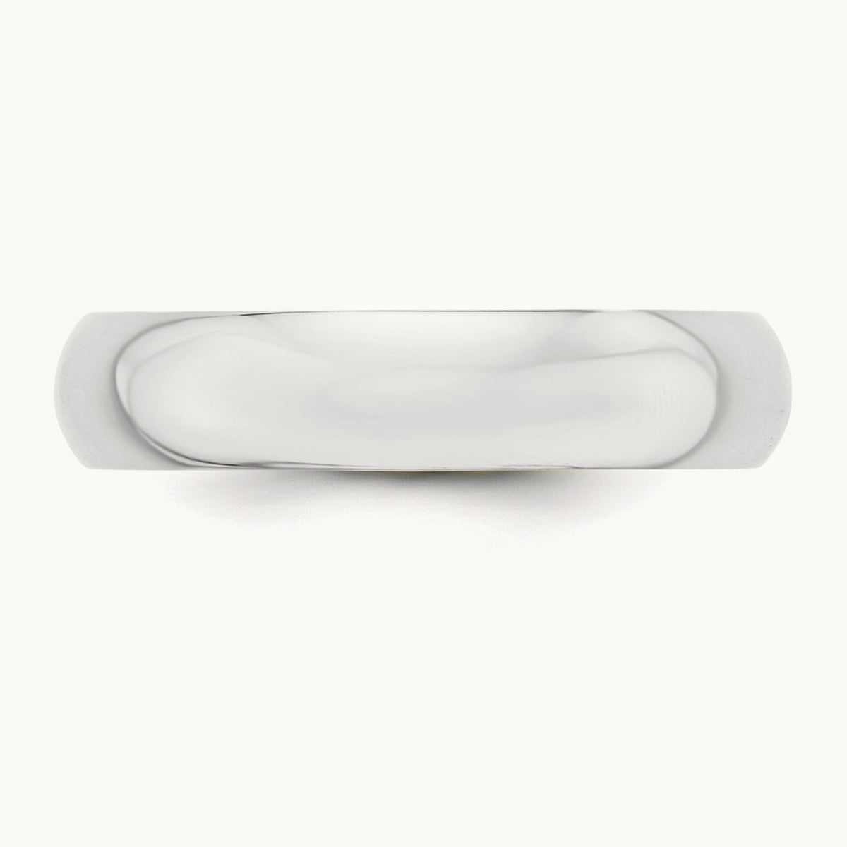 Half Round Band, 5mm, 10K White Gold