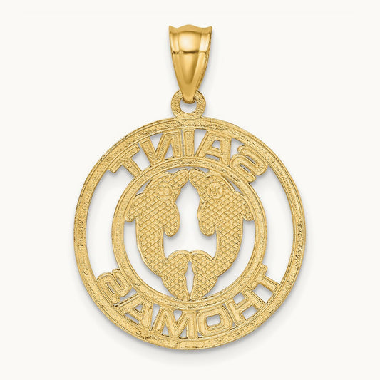 SAINT THOMAS w/ Dolphins Charm, 14K