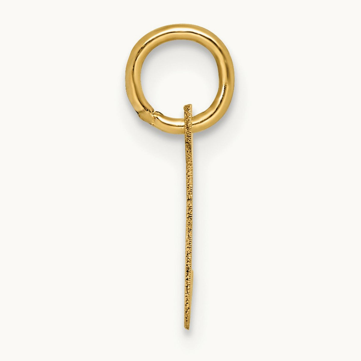 Uppercase Initial Charm — 14K Yellow Gold, L