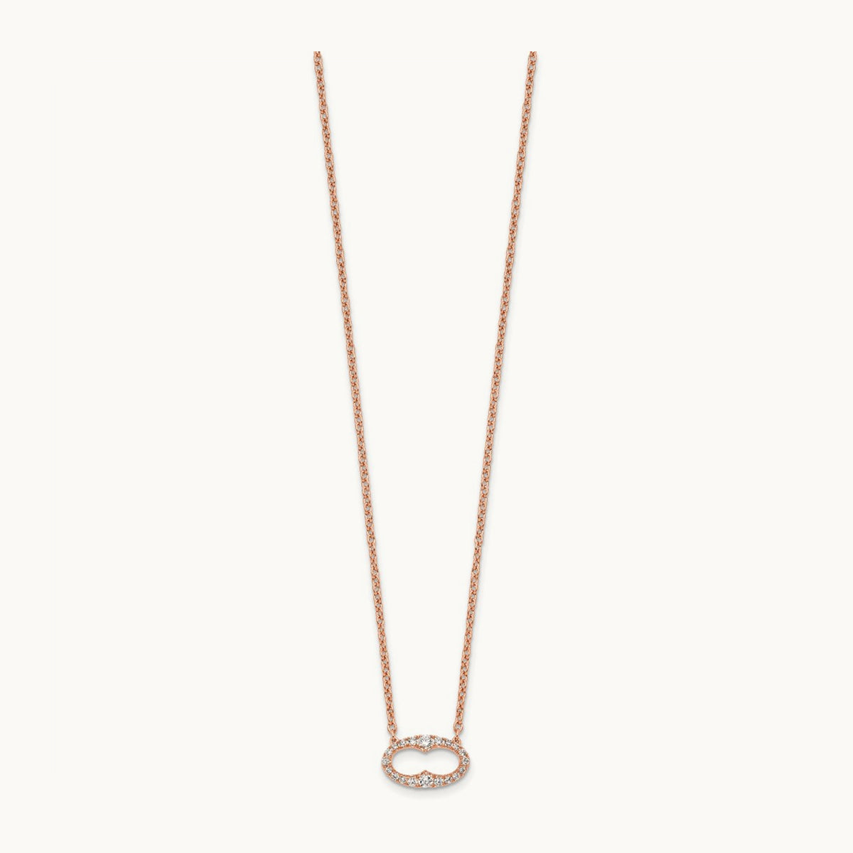 Fancy Rose Gold Diamond 18in Necklace, 14K