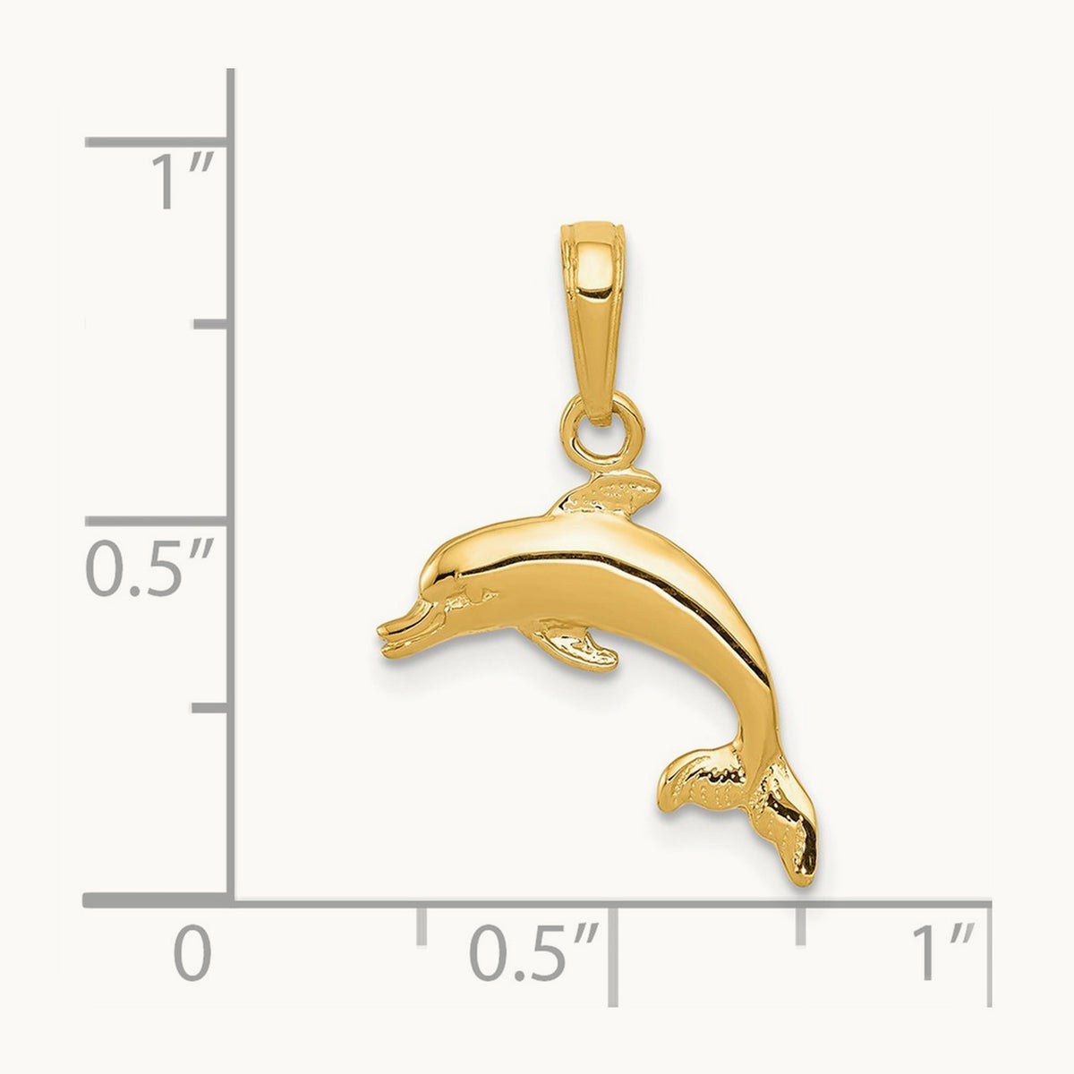 Dolphin Jumping Pendant, 14K