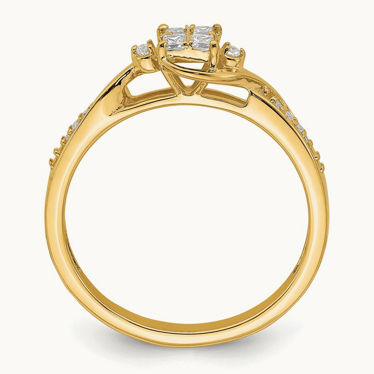 Cluster Engagement Ring, 0.15 ct tw Lab-Grown Diamond