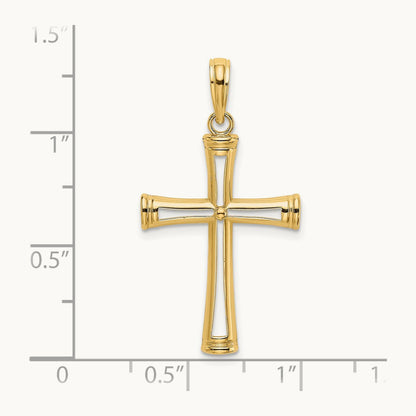 Polished and Cut-Out Cross — 14K Yellow Gold