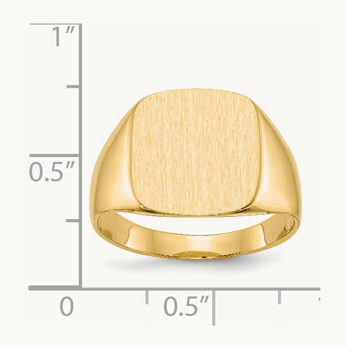 13.5x15. Closed Back Mens Signet Ring, 0mm, 14K