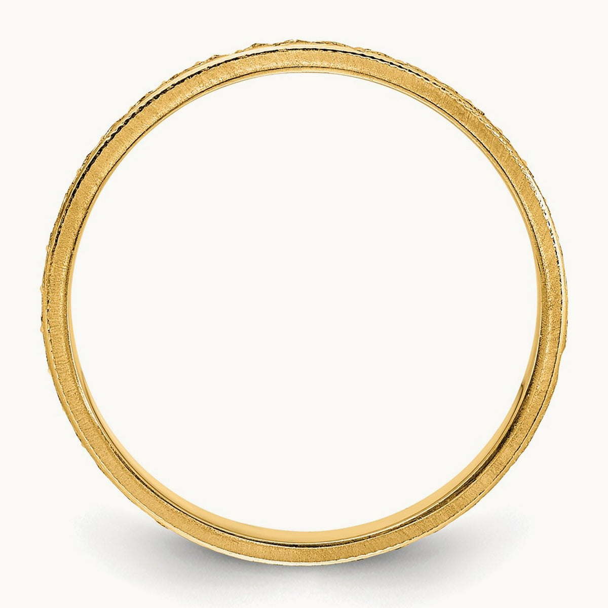 Design Etched Wedding Band — 14K Yellow Gold, 3mm