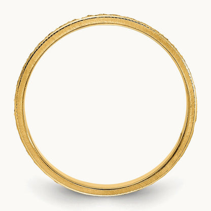 Design Etched Wedding Band — 14K Yellow Gold, 3mm